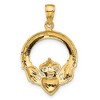 Black Bow Jewelry 14k Yellow Gold Polished Claddagh Pendant, 18mm - 3 of 4