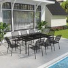 Mondawe 9-Piece Outdoor Dining Set,Steel Frame Mesh Table & Chairs Set - 3 of 4