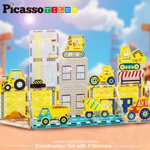 PICASSO-TILES Magnetic Tiles for Kids, Construction STEM Building Blocks Educational Toy - 1 of 4