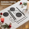 Aoibox 35.4 Inch Triple Candle Holder Christmas Tree Topper 3 Tier Black Candelabra with 4 Cable Ties for Indoor Holiday Decor 1 Piece - 4 of 4