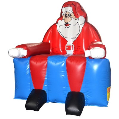 Costway Inflatable Santa Claus Bounce House Castle Jumper Christmas Bouncer Without Blower