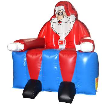 Costway Inflatable Santa Claus Water Park Castle Jumper Christmas Bounce House Without Blower