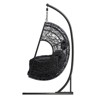 VisioGear Patio Swing Egg Chairs with Puffy Cushion, Wicker Weaving Egg Chair with Base Frame for Living Room Balcony, Gray, 46.5"*72.83"*41.8" - 4 of 4