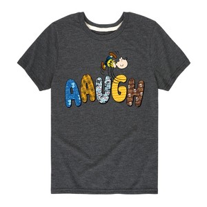 Boys' - Peanuts - Aaugh Pattern Charlie Brown Short Sleeve Graphic T-Shirt - 1 of 4