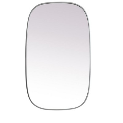 Elegant Lighting Metal Frame Oval Mirror 24x40 Inch in Silver