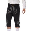 MISSKY Men's Faux Suede Embroidered Shorts with Belt - 2 of 4