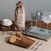 Pavilion Gift Company - Sweet Home Pineapple 7 x 9 Inch Cutting Cheese Board, Set Of 4 Forks With Debossed Text, 9", Brown - 3 of 4