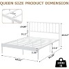 Metal Bed Frame with Wave Headboard and 2 Storage Drawers, Metal Mattress Foundation, No Box Spring Needed - 2 of 4