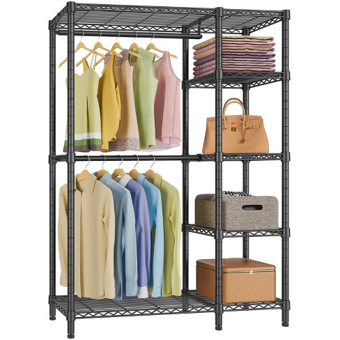 White Metal Garment Clothes Rack 45 in. W x 71 in. H