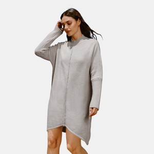 Women's Mockneck Long Sleeve Mini Sweater Dress - Cupshe - 1 of 4