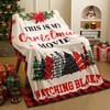50'' x 60'' Christmas Throw Blanket This is My Christmas Movie Watching Blanket Plush Warm Black Red Movie Lover Gifts - 4 of 4