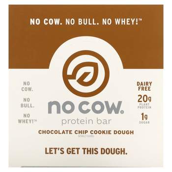 No Cow Protein Bar,  Chocolate Chip Cookie Dough, 12 Bars, 2.12 oz (60 g) Each