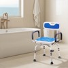 VEVOR Swivel Shower Chair 360 Degree, Adjustable Shower Seat with Armrests and Backrest for Inside Shower or Bathtub, 400lbs Capacity, White+Blue - 2 of 4