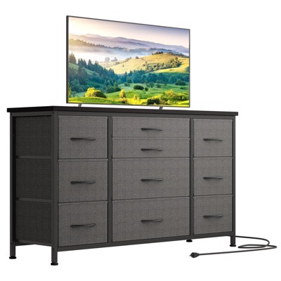 Homhougo TV Stand for TVs up to 55" Dark Grey