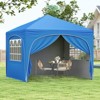 Costway 10 X 10 FT Pop up Canopy Tent Outdoor Easy Setup Sunshade with Wheeled Bag Blue/White/Gray - 2 of 4