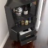 KWPZQEB Wooden Corner Bar Cabinet, Bar Liquor Cabinet with 2 Drawers & Open Storage Shelves, Farmland Sideboard Cabinet for Kitchen, Restaurant - 4 of 4