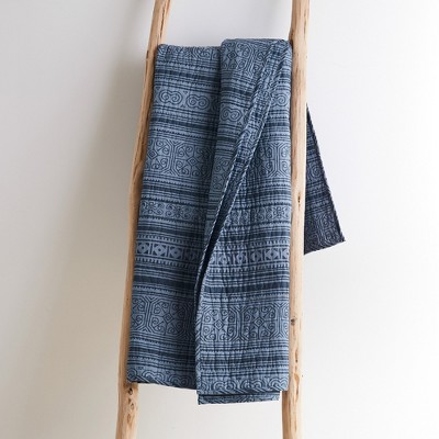 Tolteca Indigo Cotton Quilted Throw Blanket 50x60