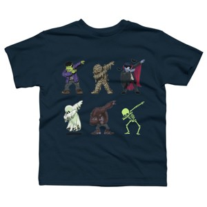 Boy's Design By Humans Dabbing Halloween Creatures Skeleton Zombie Dab By vomaria T-Shirt - 1 of 3