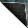 Teal Blue Aqua And Gray Abstract Washable Indoor Outdoor Area Rug - 4 of 4