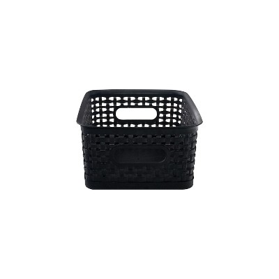 Advantus Plastic Weave Bin Black Small 36000