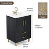 Phiestina 24" Black Bathroom Vanity with Ceramic Sink, 2 Soft-Close Doors, 2 Drawers, Fully Pre-Assembled Storage Cabinet - 3 of 4