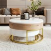 RISOKEYS Lift-Top Nesting Coffee Table - Round Table with Drawers, Hidden Compartment, Adjustable Storage Shelf for Living Room - 2 of 4