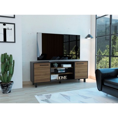 58.6" Manufactured Wood TV Stand for TVs up to 55" with Four Open Shelves for Living Room and Bedroom