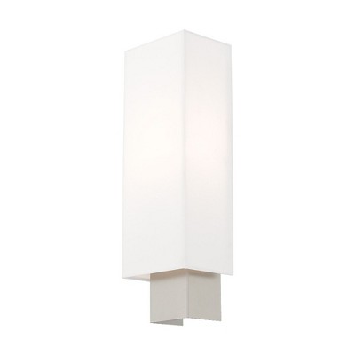 Clark Brushed Nickel 1-Light ADA Compliant Wall Sconce with Off-White Shade