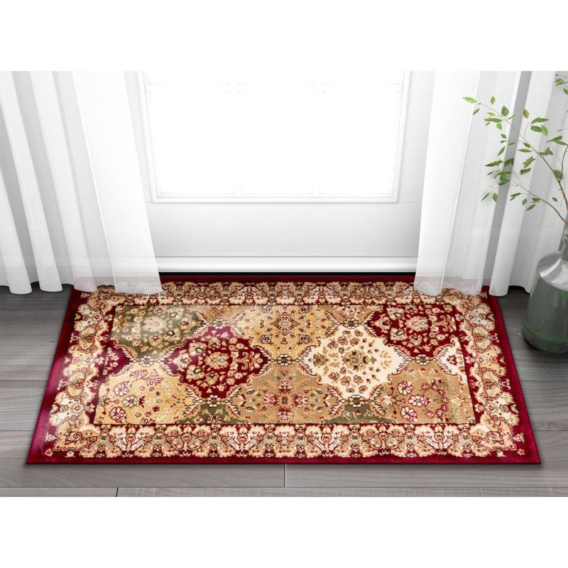 Monarch Panel Oriental Persian Formal Traditional Classic Contemporary Thick Soft Plush Red Area Rug, 3 of 10