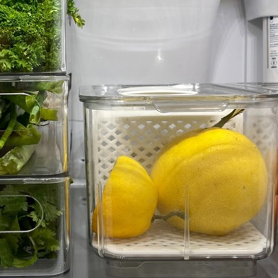 Clear Acrylic Stackable Refrigerator Bin Set with Divider