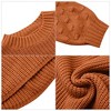 Girls Pullover Sweater Cable Knit Soft Comfy Sweater for Girls Crew Neck Sweater Puff Sleeve Ribbed Knit Cuff - 3 of 4