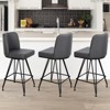 Bekrvio 26" Swivel Counter Height Bar Stools with Back-Faux Leather/Velvet Upholstered, V-Shaped Metal Legs-Modern Counter Stools for Kitchen Island - 2 of 4