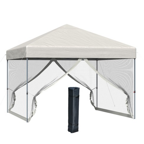 Outsunny 10' X 10' Pop Up Canopy Party Tent With Center Lift Hook