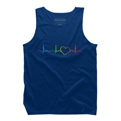 Adult Design By Humans Rainbow Pride Heartbeat By Luckyst Tank Top