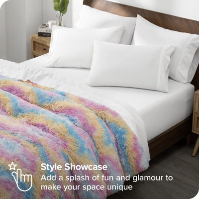 Multi Tie-Dye Twin/Twin XL Shaggy Faux Fur Duvet Cover