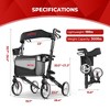 Metro Mobility Lightweight Rollator Walkers with 8 Inch Big Wheels,Foldable Rolling Walker with Seat,Drive Walkers for Seniors - 3 of 4