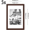 Americanflat 8x12 Picture Frame in Mahogany - Displays 6x8 With Mat and 8x12 Without Mat - Set of 5 Frames with Sawtooth Hanging Hardware - 2 of 4