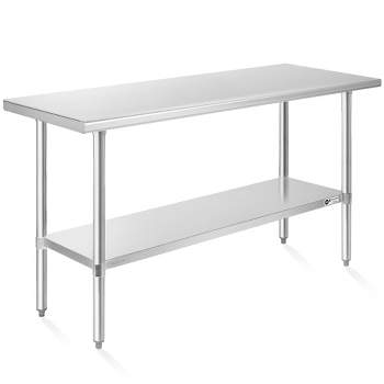 KUTLER Stainless Steel Table for Work and Prep, NSF Heavy Duty Commercial Kitchen Table for Restaurant