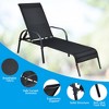 Costway 2PCS Outdoor Patio Lounge Chair Chaise Fabric Adjustable Reclining Armrest Black - image 4 of 4