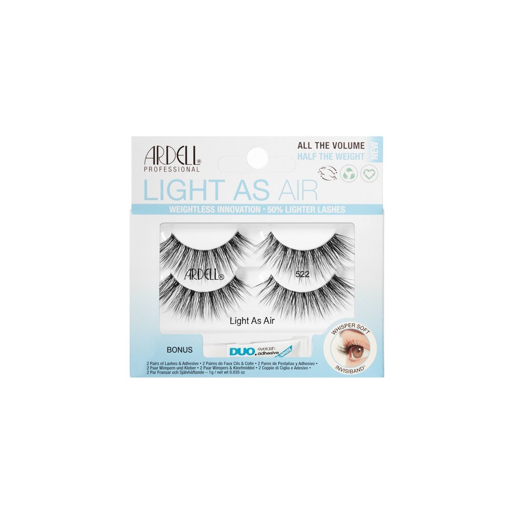 Photos - False Eyelashes Ardell Light As Air  with Duo pipette - No 522 - 4ct 