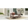 Okak 16" Boho Outdoor Accent Chair Acacia Club Chair with Woven Back,Set of 1/2,Patio Lounge Armchair for Porch,Garden,Backyard,400lbs Max - 4 of 4