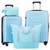 FURNIinspire Bag and Luggage Sets Luggage Set Travel Suitcase With Bags Spinner Wheels Abs Lightweight Suitcase, Light blue, 16"*10"*24" - 2 of 4