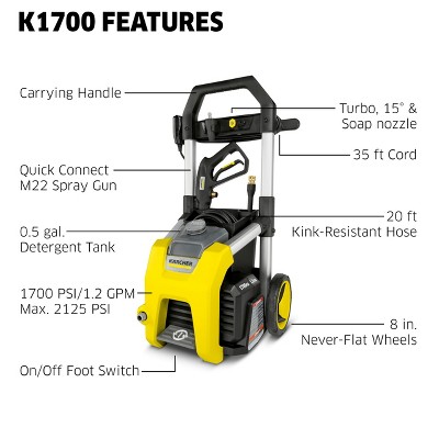 Karcher K1700 Yellow and Black Electric Pressure Washer