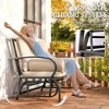 Swing Glider Rocking Chair, Double Patio Bench, 2 Person Loveseat with Steel Frame, Cushions, Pillow Armrests - 4 of 4
