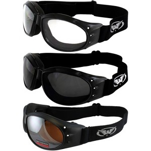3 Pairs of Global Vision Eyewear Eliminator Safety Motorcycle Goggles - 1 of 4