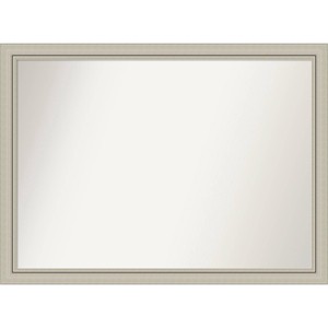 42" x 31" Non-Beveled Romano Silver Narrow Wood Bathroom Wall Mirror - Amanti Art: Modern Rectangular, Includes Mount Hardware - 1 of 4