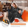 Joyfy Adult Wearable Blanket Hoodie Gray Sweatshirt for Women Men Gifts Fleece Blanket Pullover  front Pocket Warm  Fleece Long Hooded Blanket - 2 of 4