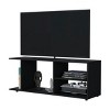 GlasFlength TV Stands and Consoles TV Console Table TV Center TV Stand with Open Storage Shelves for Living Room, Black, 47.4"*13.7"*17.8" - 3 of 4