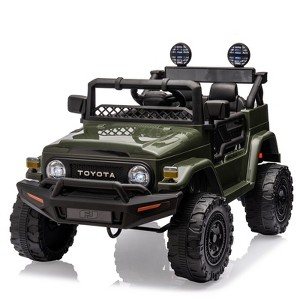 12V Ride on Car for Kids, Electric Kids Car with Remote Control, Music, LED Lights, Suspension, Double Doors, Safety Belt - 1 of 4