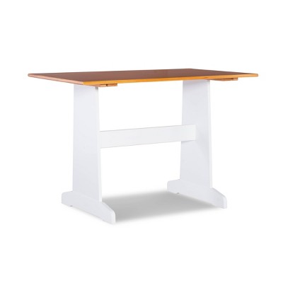 Ardmore White and Natural Finish Corner Nook Dining Set